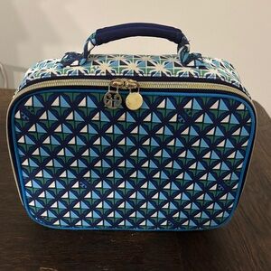 Tory Burch Blue and White Geometric Tote